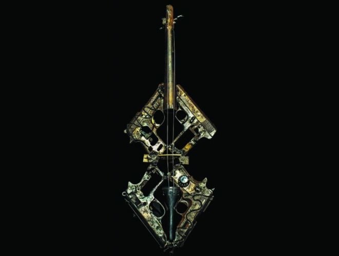 green design, eco design, sustainable design, Pedro Reyes, Mexico City, upcycled weapons, recycled weapons, weapon instruments, gun violence mexico