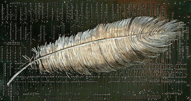 green design, eco design, sustainable design, Peter McFarlane, recycled circuit boards, circuit board fossils, circuit board art, recycle art, eco art, recycled materials
