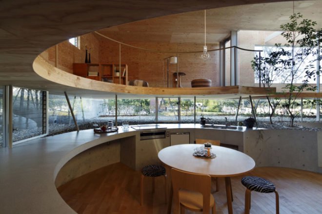Pit House Okayama, UID Architects, Japan architecture, floating houses, underground homes, cedar clad houses, sustainable architecture, green home