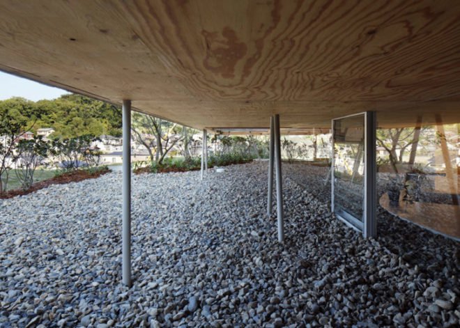 Pit House Okayama, UID Architects, Japan architecture, floating houses, underground homes, cedar clad houses, sustainable architecture, green home