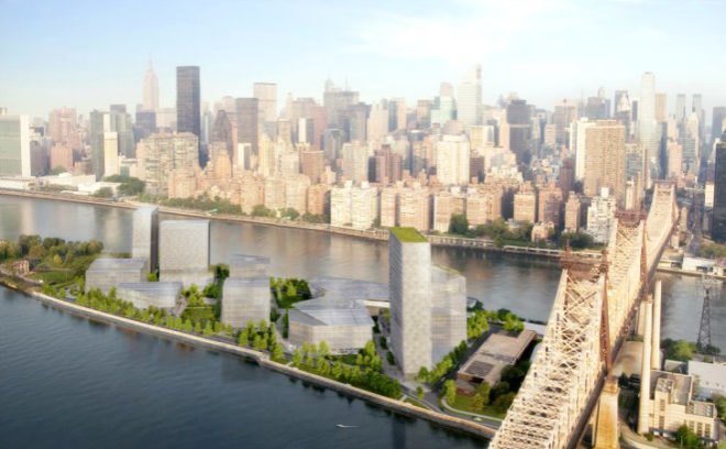 Proposed Cornell NYC Campus, Cornell Tech, Roosevelt Island, SOM, Morphosis, net zero campus