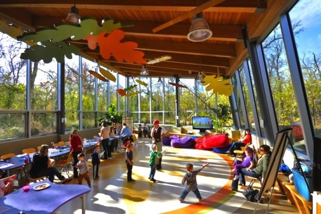 Number TEN, Number TEN Architectural, green roof, grass roof, vegetal roof, diseased elm, Assiboine Park, Winnipeg, Canada, local materials, family center, children center