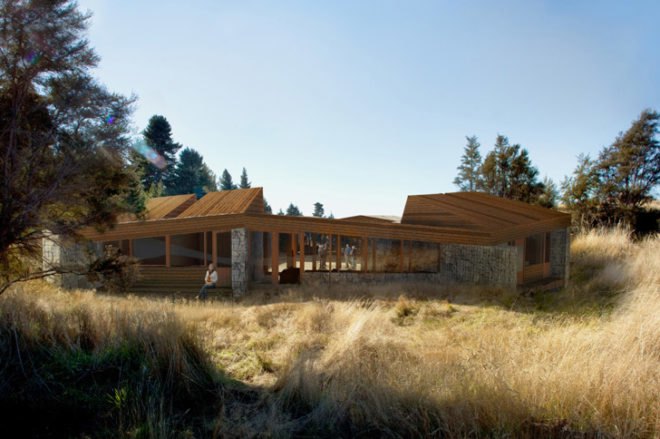 World Architecture Festival, 2012, RTA Studio, C3 House, New Zealand, Auckland, Wanaka, Carbon-neutral house, rural, sustainable, rammed earth, energy efficient, gabion