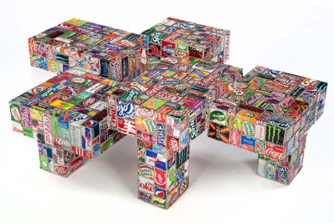 Suicide furniture collection, recycled pop cans, recycled soda cans, BRC Designs