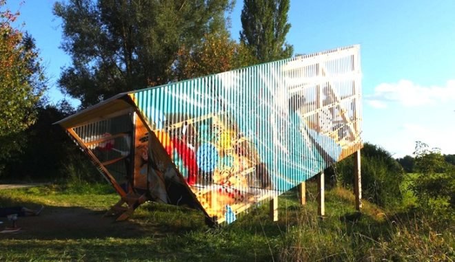 Claude Parent, tiny house, SPRAY, Spray Architecture, The Plongeoir, Oblique House, France, minimalist design, green design, sustainable design, graffitecture