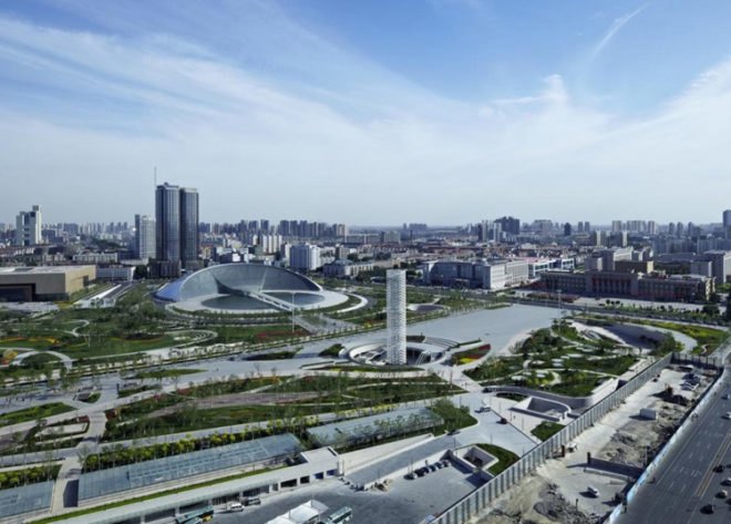 Tower of Ring, LED Light, LED Tower, Eastern Design, Tianjin China, Kawaguchi & Engineers, Daireido, Green Lighting