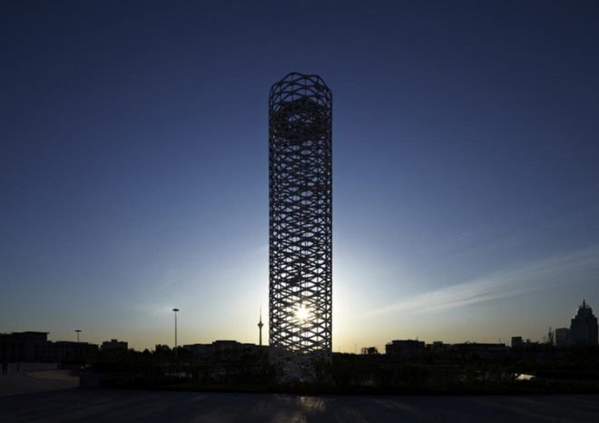 Tower of Ring, LED Light, LED Tower, Eastern Design, Tianjin China, Kawaguchi & Engineers, Daireido, Green Lighting