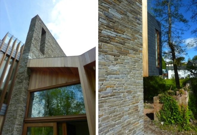 Wales, Longhouse, Featherstone Young, Hovering House, Ty-Hedfan, Brecon Beacons National Park, cantilever, green roof, skylights, green design, sustainable design, eco-design