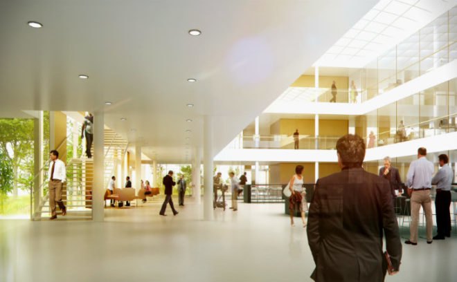 ZSW, Center for Solar Energy and Hydrogen Research, Henning Larsen Architects, renewable energy research, research center, stuttgart