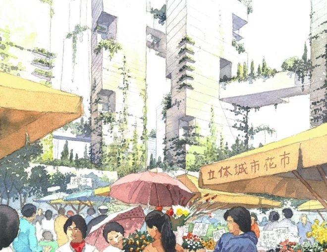 Chengdu Tianfu District Great City , Adrian Smith + Gordon Gill, architecture, China, self-sufficient, carless city, sustainable design, Chengdu, Great City, green architecture, green building, sustainable city, sustainable urban design, green city, as+gg