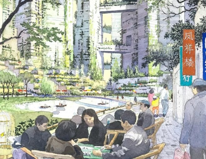 Chengdu Tianfu District Great City , Adrian Smith + Gordon Gill, architecture, China, self-sufficient, carless city, sustainable design, Chengdu, Great City, green architecture, green building, sustainable city, sustainable urban design, green city, as+gg