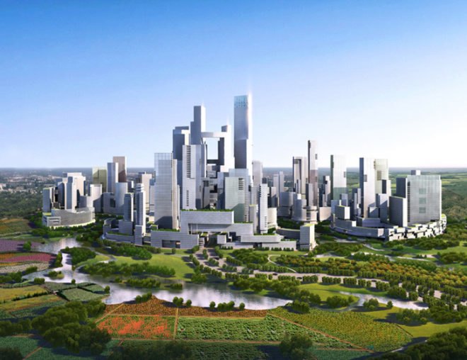 Chengdu Tianfu District Great City , Adrian Smith + Gordon Gill, architecture, China, self-sufficient, carless city, sustainable design, Chengdu, Great City, green architecture, green building, sustainable city, sustainable urban design, green city, as+gg