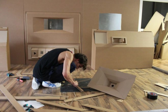 bartek elsner, mini cooper, international radio festival, zurich, ghetto blaster, boom box, cardboard