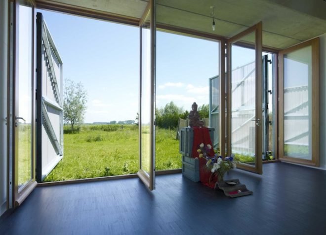 Bureau SLA, mansard roof, vernacular architecture, the netherlands, sustainable design, salvaged materials, buddhist meditation center, barn, Metta Vihara, daylighting, glazing, sustainable design, low-cost design