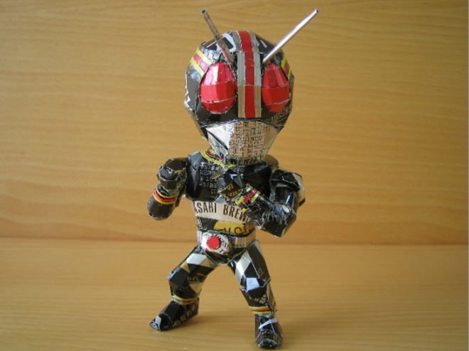 macaon, sculpture, can craft, aluminum can, beer, soda