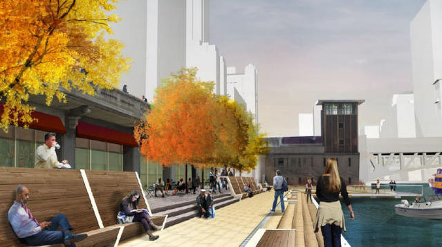 Chicago riverwalk, Chicago river, Chicago river walk, Wacker Drive, Chicago, landscape architecture