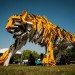 hello wood, timber tiger, reclaimed timber installation, salvaged wood art, sustainable design, green art