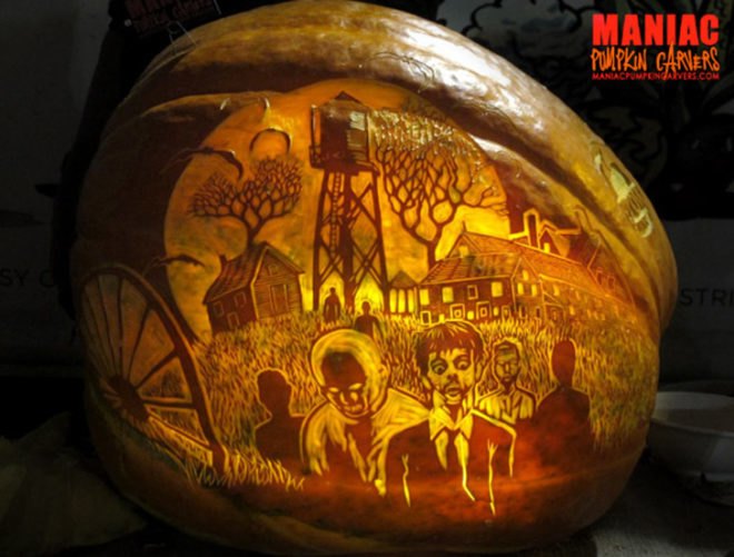 maniac pumpkin carvers, brooklyn, pumpkins, marc evans, chris soria, halloween, nyc, jack o lantern, zombies