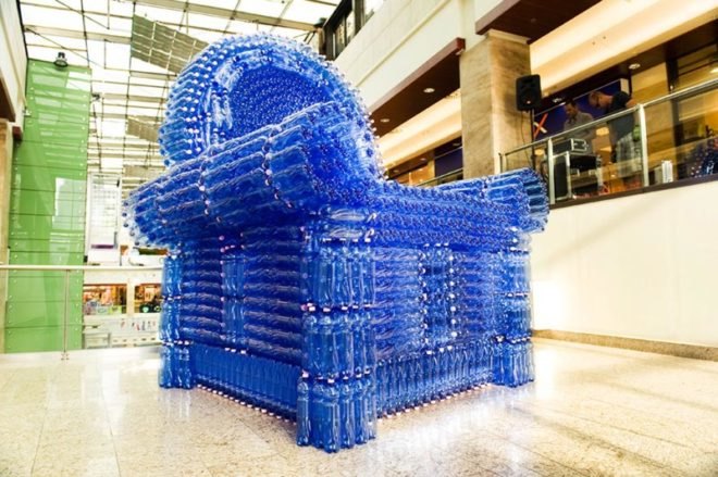 varnai gyula, green design, recycled artwork, sustainable design, salvaged materials, plastic bottle chair