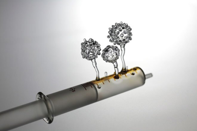 mika aoki, singing glass, sculpture, microscopic, artist, glass, blown glass