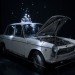 mika aoki, singing glass, sculpture, microscopic, artist, glass, blown glass, car