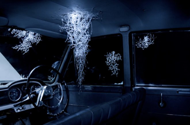 mika aoki, singing glass, sculpture, microscopic, artist, glass, blown glass