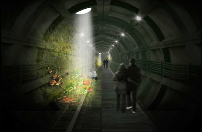 High Line, NYC, London, green design, urban spaces, public park, open space, mushroom farm, design competition