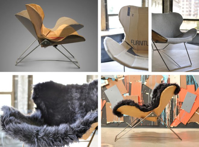 Re-ply, recycled cardboard chair, Dan Goldstein, recycled materials, green chairs