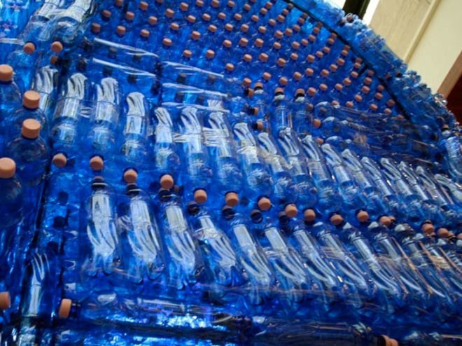 gyula varnai, green design, recycled artwork, sustainable design, salvaged materials, plastic bottle chair