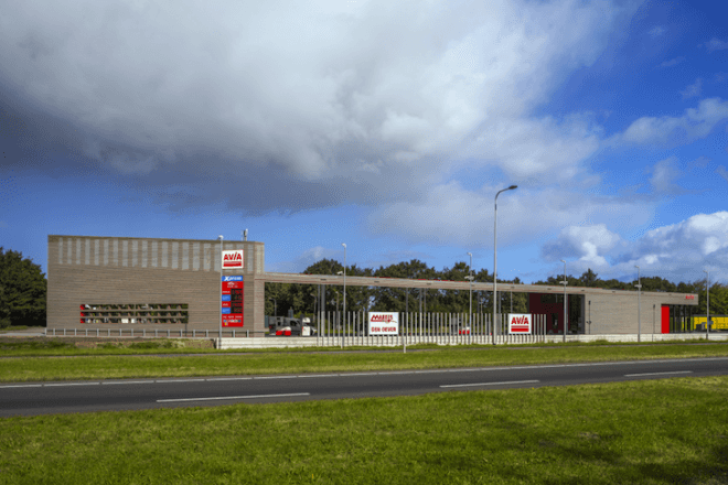 biofuel, gas station, Knevel Architecture, Avia Marees, timber, prefabricated design, small carbon footprint, green design, climate neutral design, Dutch gas station, Den Oever, ABT, sustainable gas station, flax insulation