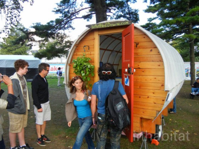 whittled down caravan, whittled down home, caravan home, mobile home, tiny home, small home, small living, green living, green design, eco design, sustainable design, maker faire, Libby Reinish, Tristan Chambers