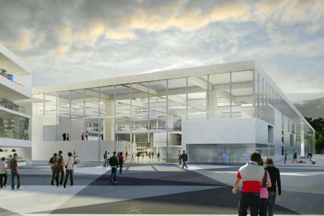 École Centrale School of Engineering, OMA, eco university, glass roof, superblock, france, daylighting