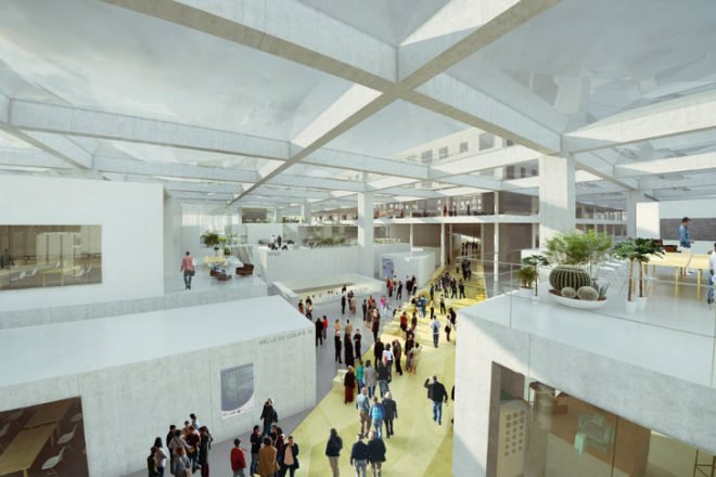 École Centrale School of Engineering, OMA, eco university, glass roof, superblock, france, daylighting