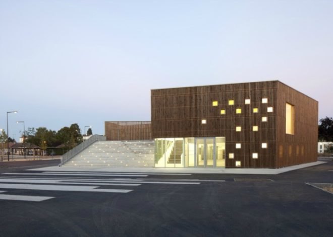 Ateliers O-S Architectes, cultural center nevers, timber cladding, natural light, community design, sustainable architecture, green deisgn