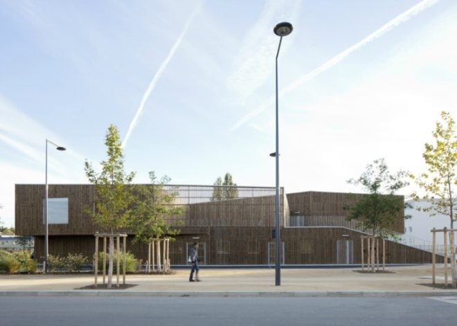 Ateliers O-S Architectes, cultural center nevers, timber cladding, natural light, community design, sustainable architecture, green deisgn