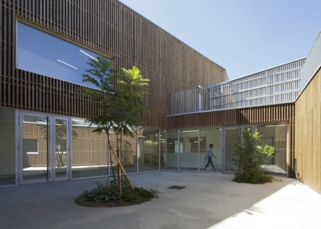 Ateliers O-S Architectes, cultural center nevers, timber cladding, natural light, community design, sustainable architecture, green deisgn