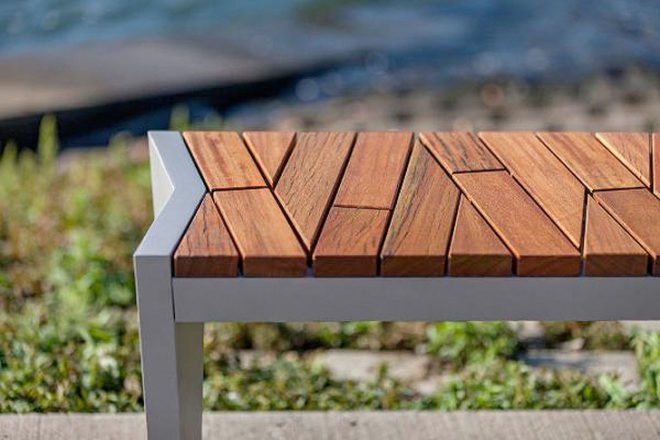 green design, eco design, sustainable design, FSC Certified wood, Forms + Surfaces, Upcycled wood, salvaged wood furniture, Atlantic City Boardwalk benches, #sandyrelief, Hurricane Sandy Relief, Red Cross