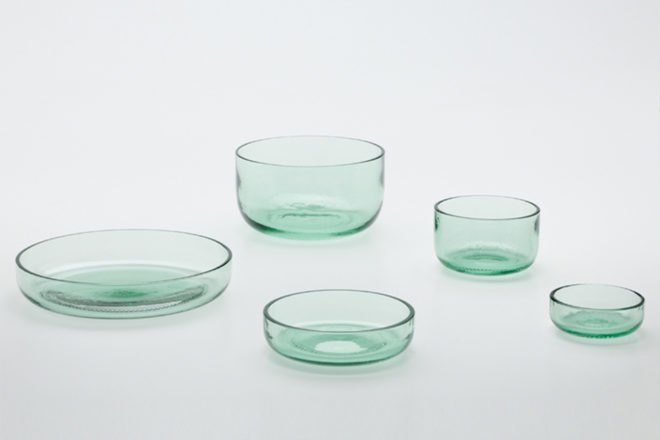 Bottleware, Japanese Design, Tokyo, Nendo, Recycled materials, Dishware, Glass blowing, Coca-cola, Artisan