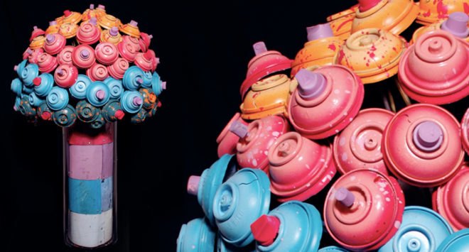 green design, eco design, sustainable design, CANLOVE, recycled spray cans, graffiti, recycled sculptures, eco art, recycle art