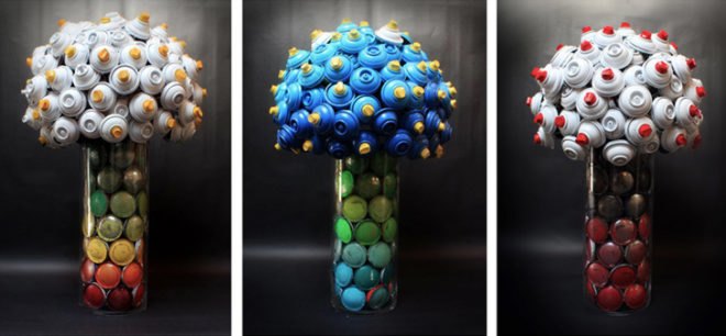 green design, eco design, sustainable design, CANLOVE, recycled spray cans, graffiti, recycled sculptures, eco art, recycle art