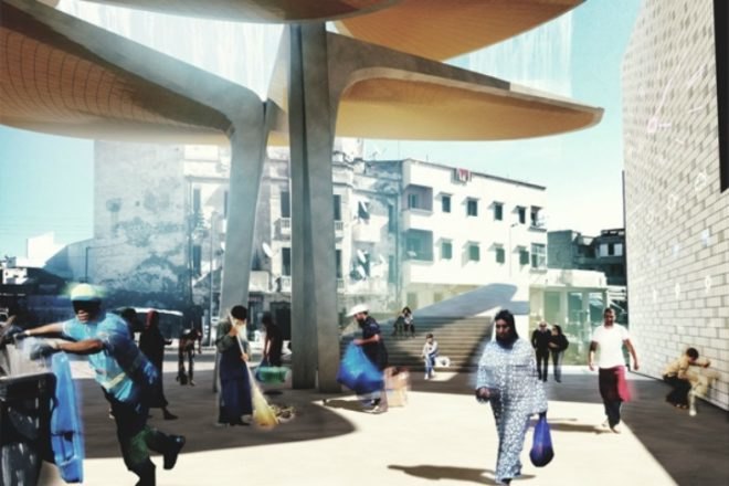 tomdavid architecten, market square casablanca, sustainable design, green design, public architecture, canopy structure, reused water, [ac-ca] competition,