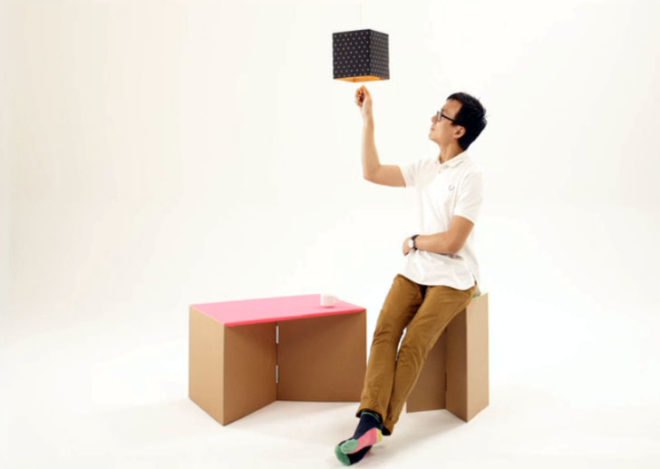 diy living, furniture, cardboard, packaging, reuse