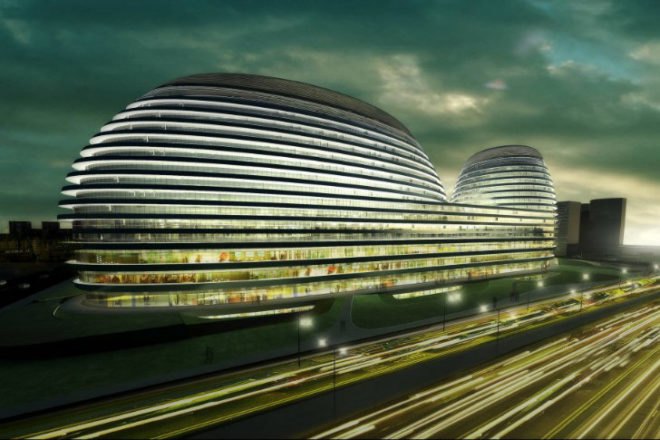 Galaxy Soho, Zaha Hadid, beijing, mixed-use complex, leed silver, natural daylighting, retail complex