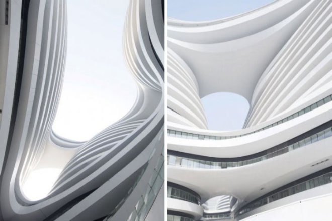 Galaxy Soho, Zaha Hadid, beijing, mixed-use complex, leed silver, natural daylighting, retail complex