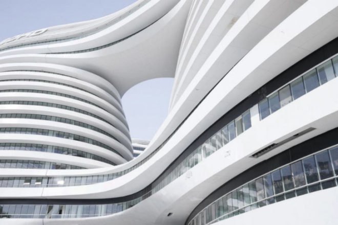 Galaxy Soho, Zaha Hadid, beijing, mixed-use complex, leed silver, natural daylighting, retail complex