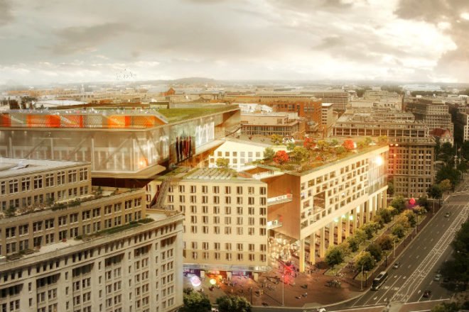 Gensler's Hackable Buildings, gensler, green renovation, office of the future, eco office, j. edgar hoover building, union bank building