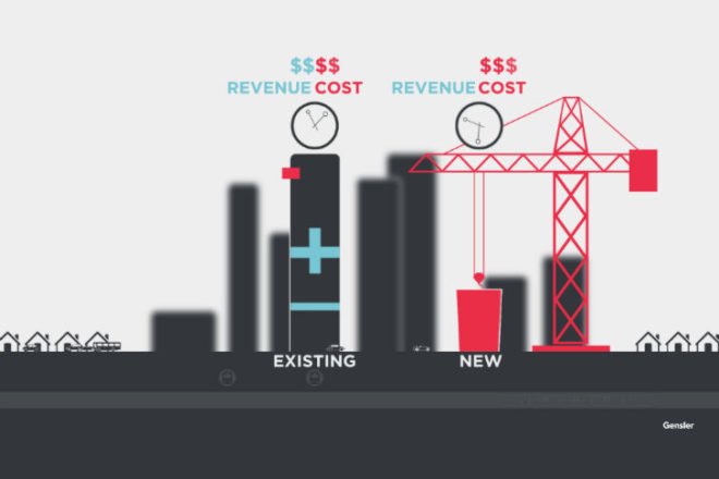Gensler's Hackable Buildings, gensler, green renovation, office of the future, eco office, j. edgar hoover building, union bank building