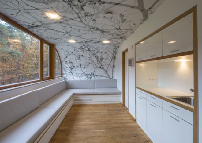 Baumraum Architects, Hechtel-Eksel Treehouse, self-sufficient treehouses, eco-friendly retreats, floating houses, German architects, energy efficient conference center