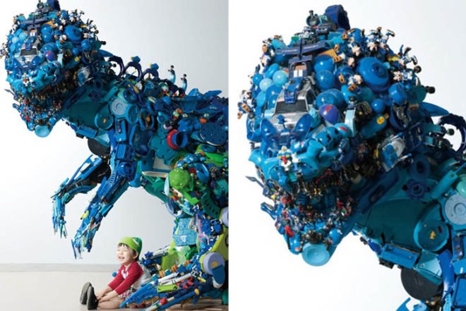 Hiroshi Fuji, Art, Recycled Materials, 3331 Arts Chiyoda, recycled toys, Mickey Mouse, Doraemon, japanese art, big scale installation