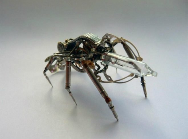eco design, justin gershenson-gates, sustainable design, mechanical insects, salvaged materials, used materials, green design